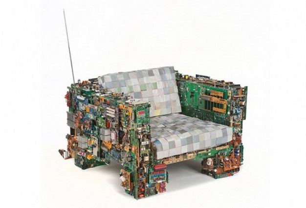 Кресло декорированное микросхемами
