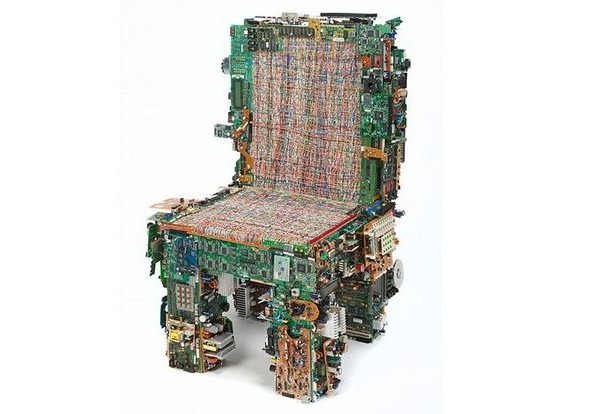 Кресло декорированное микросхемами